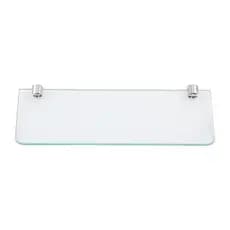Prateleira Porta Shampoo Organizador Reto Vidro Incolor Para Banheiro 10x30cm 2 Suportes De Fixação
