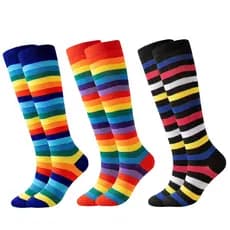 Meia 3/4 Infantil Lisas Listradas Coloridas Quentinhas Lindas Fantasia Geek Frio Cosplay