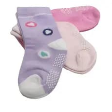 Kit Meias Infantil Antiderrapante Cano Médio Lisas Coloridas Estampadas Menina 0 até 12 Anos