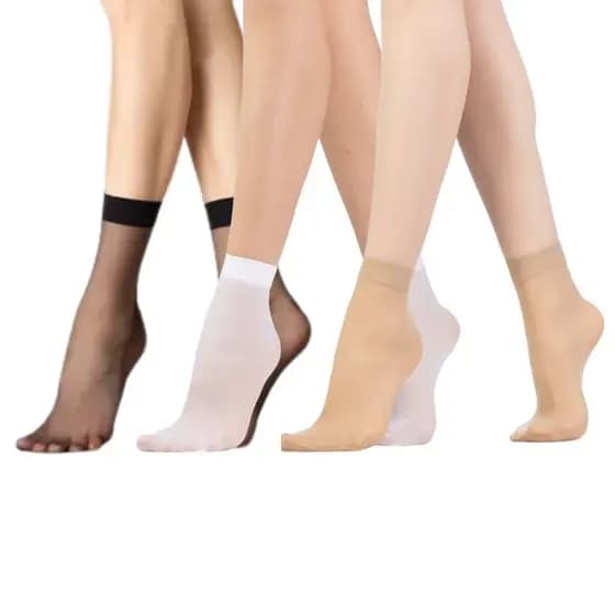 Kit Meias Fina Fio 15 Social Cano Médio Soquete Casual Estilosa Conforto Premium