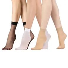 Kit Meias Fina Fio 15 Social Cano Médio Soquete Casual Estilosa Conforto Premium