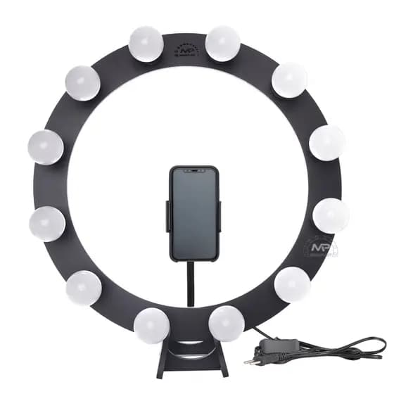 Iluminador Ring Light De Mesa 50 Cm Diâmetro C/ 12 Soquetes