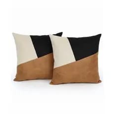 Kit 2 Capas De Almofada 45x45 Marrom,Off,Preto Sala,Sofá,Cama