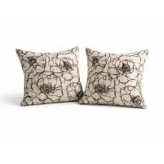 Kit 2 Capas de Almofadas 45x45 Aveludadas e Bordadas Bege Luxo Decoração  Sofá ,Sala e Cama