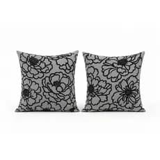 kit 2 Capas de Almofadas 45x45 Suede Veludo Cinza Bordada De luxo,Decoração Sofá ,Sala e Cama