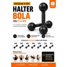 Par de Halter Bola Ferro Fundido Cru 2kg 3kg 4kg 5kg 6kg 7kg 8kg