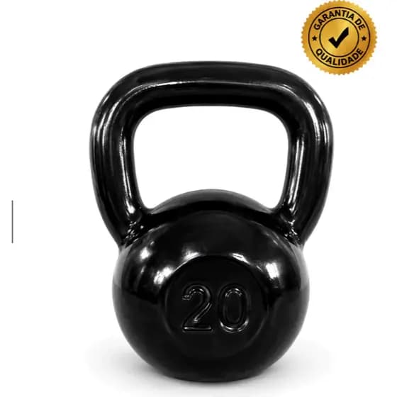 Kettlebell Emborrachado 20kg Ferro Fundido Academia JMB Fitness