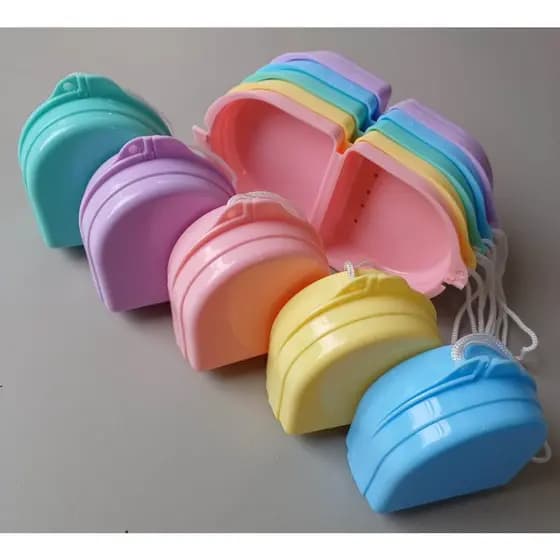 Caixa Estojo Para Aparelho Móvel Ortodôntico Moldeira - XL - COR PASTEL - 10 UND.