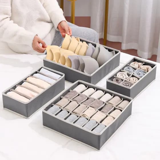 Organizador de Guarda-Roupa/Organizador de Roupas Íntimas Dobrável para Gavetas, Organizador de Meias, Sutiãs, Calcinhas