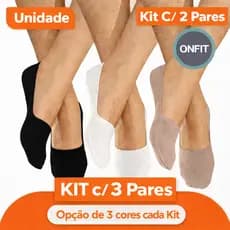 Meia Sapatilha Onfit Unissex Slim Modelagem Em 3D, Invisível com Silicone Não Escapa do Pé