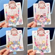 Colar/anel infantil fofo joia de grampo de cabelo doce para menina