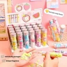 Sabonete portátil para lavar as mãos ao ar livre, papel higiênico engarrafado, sabor de frutas, sabonete descartável