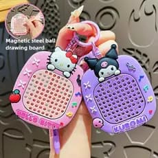 Bola de aço magnética prancheta labirinto brinquedo chaveiro Sanrio pingente de desenho animado