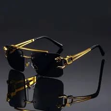 Vintage Dourado Fahsion Óculos Legal Tigre Suporte Feminino Sem Moldura Preto Para Homens E Mulheres Viagem Ao Ar Livre