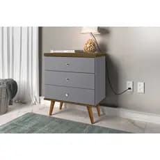 Mesa de Cabeceira Status organizador criado mudo box para quarto com 3 Gavetas