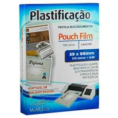 Plástico para Plastificação Pouch-Film 0,05 Formato Crachá 59x86 - 100 Folhas