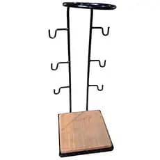 Mancebo De Café Rustico / Suporte Para Coador De Café Em Ferro E Madeira