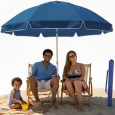 Guarda Sol Grande Gigante Uv 2,40m Item de Praia Piscina Respirável Verão Articulável