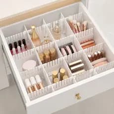 Kit Com 24 Divisória Para Gaveta Organizador Colmeia Ajustável Modular Multiuso Fácil Encaixe Corte Personalizado Branco