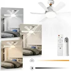 Ventilador de Teto Turbo Silencioso com Luz para Pequenos Espaços110v/220v Controle Remoto Instalação Fácil Bivolt