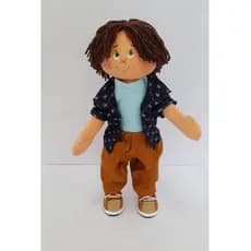 Boneco de Pano Leo Estruturado/Articulado medindo 40 cm - Fica  em Pé - Roupa Removível