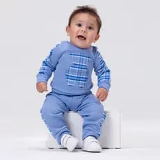 Conjunto Bebê Primeiros Passos Masculino - 1 blusa e 1 calça - Infantil Menino - 1 a 9 meses