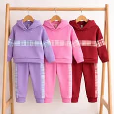 Conjunto Em Soft Plush Peluciado De Inverno Bebê Infantil Menina | Casaco Com Capuz e Calça Estiloso | 1 ao 3