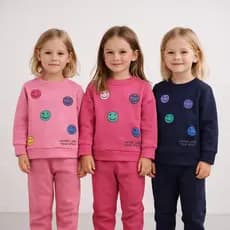 Conjunto Soft Plush Com Casaco Infantil Feminino Estampa Smile - 3 a 7 anos