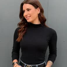 Blusa Cacharrel Manga Longa Gola Alta Básica | Canelada Premium | SORTIDA | Adulto Feminina P M G GG