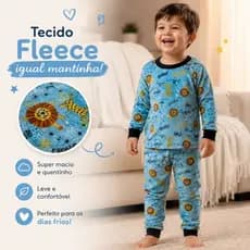 Conjunto Pijama Em Fleece Peludinho Macio e Quentinho Primeiros Passos Menino De Inverno Summer Cat | Sortido | 1 ao 3