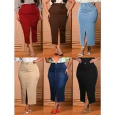 Saia Longa Elegante Plus Size  Anagrom Moda Evangélica Várias Cores Disponíveis