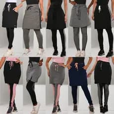Calça Fitness com Saia Por Cima  Moda Evangélica Anagrom Listras Laterais Para Esportes e Academia
