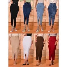 Saia Longa Jeans e Brim Moda Evangélica Elegante Anagrom Várias Opções de Cores