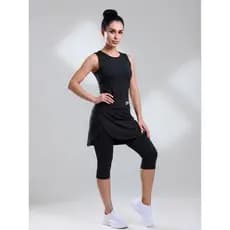 Calça-Saia Capri Moda evangélica Fitness Caminhada Academia Beach tennis  Anagrom Ref.8002