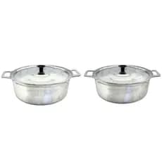 Kit Conjunto Jogo de Panelas Nº24 E Nº22 Alumínio Batido Fundido Grosso Resistente Alça Reta