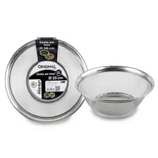 Cesto/Peneira Escorredor Inox Multiuso Diam. 25cm – Lavar, Escorrer e Armazenar Frutas, Legumes, Arroz e Macarrão
