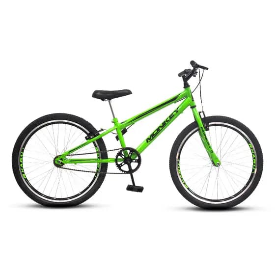 Bicicleta Monkey Aro 24 Masculina Criança 2025 V-brakes Cor Verde