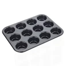 Kit Forma Cupcake 12 Cavidades Teflon Antiaderente Assadeira Cozinha Pão de Queijo Muffin Grande
