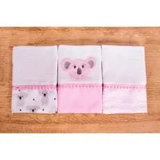 Kit Fraldas De Boca Para Bebe 3 peças Menina