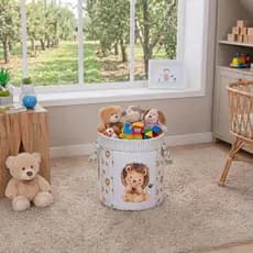 Cesto organizador quarto de bebê infantil para roupas e brinquedos cestos de brinquedos médio alças