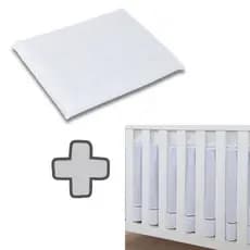 Kit Saia de Berço Ponto Palito + Travesseiro Anatômico