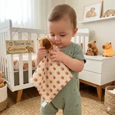 Naninha Com Prendedor De Chupeta para Bebe Menino Menina Capivara Pelúcia Macia Antialérgica Sono