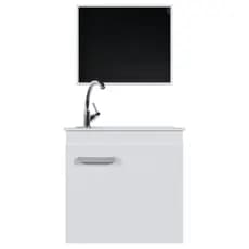 Gabinete Banheiro Bari 45 cm Branco KIT Acessórios Completo