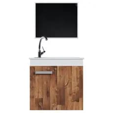 Gabinete Banheiro Bari 45 cm Branco C/Western KIT Acessórios Completo