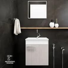 Conjunto Lexo Grigio Armário para Banheiro Gabinete Compacto