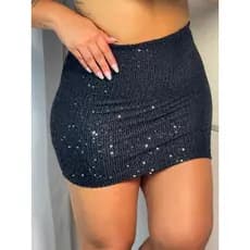 Saia Paete Feminino Brilho Curta Festa Gringa Moda Balada Luxo Promoção