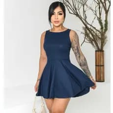 Vestido Boneca Rodado Curto Regata Soltinho Rodadinho Canelado Gringa Fashion Tendencia  Moda Feminino Verão Blogueira