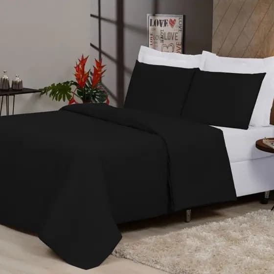 Capa Duvet 400 Fios Com Ziper Protetor De Edredom Versátil Em Diversas Cores