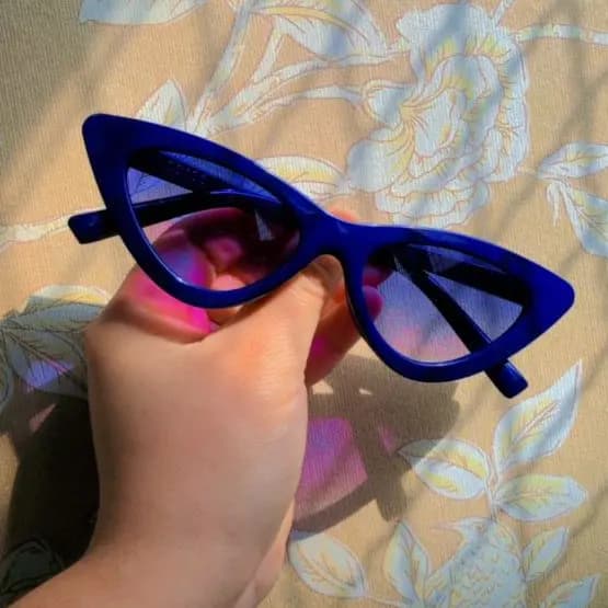Óculos De Sol Retrô Gatinho Proteção Uv Leopardo Blogueira ou azul