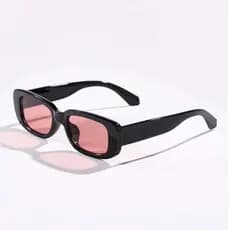 Óculos De Sol Retrô Futura Lente Leopardo amarelo rosa Blogueira Uv Óculos de Armação Quadrada Preta Pequena Feminina